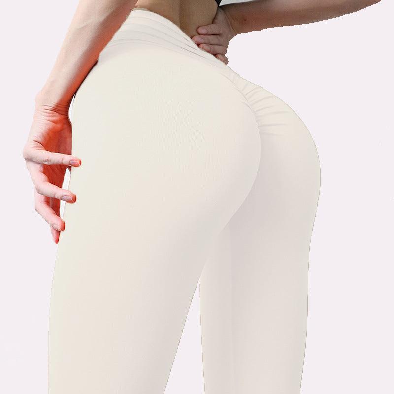 Elastic High Waist Hip Yoga Pants with Rubber Band - JWHL FASHION