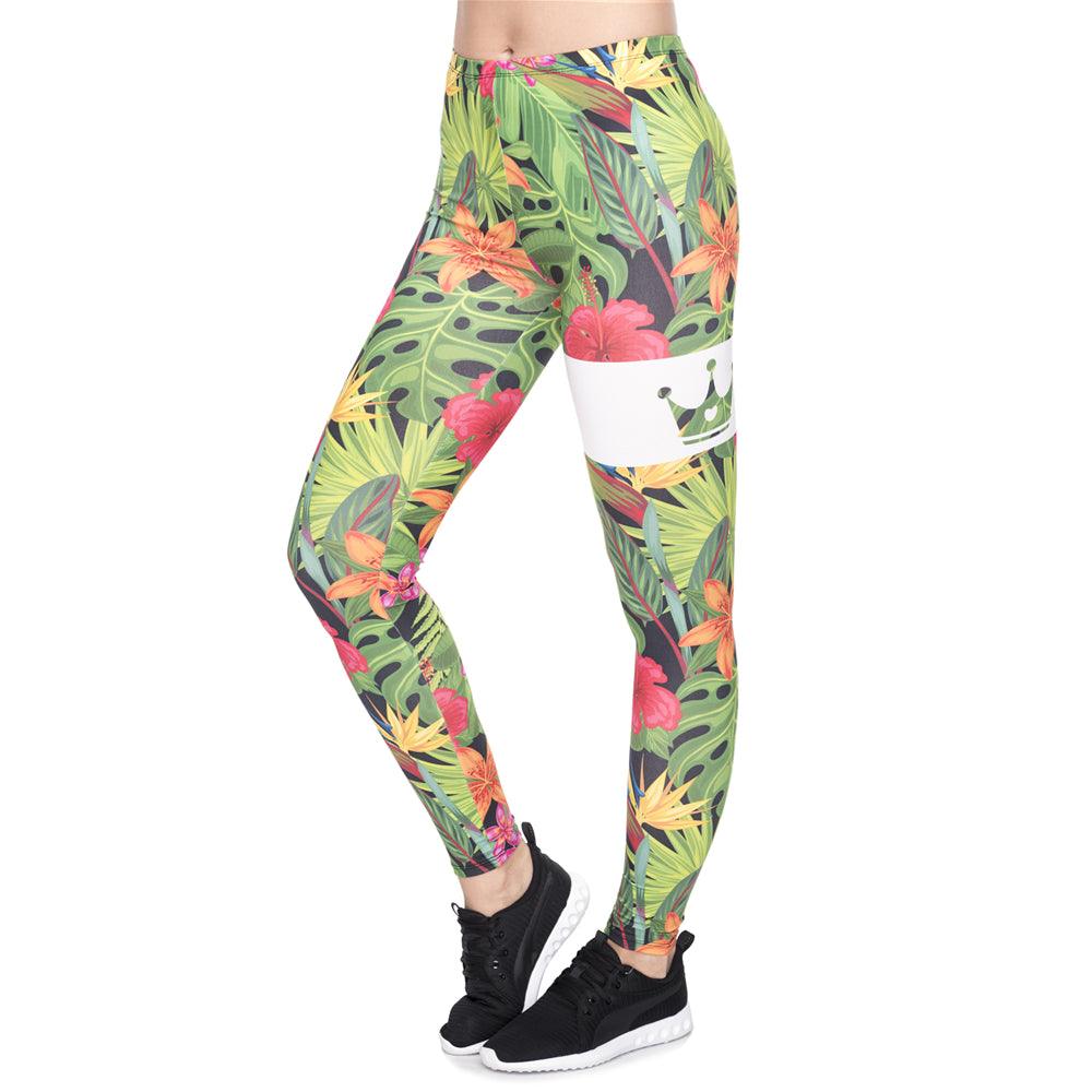 Jungle Flower Print Cropped Pants - JWHL FASHION