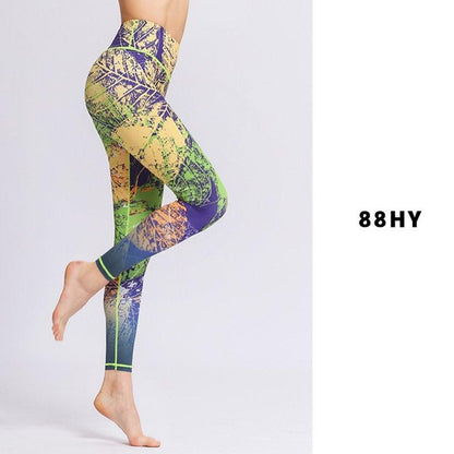 Tie-dye printed yoga pants - JWHL FASHION