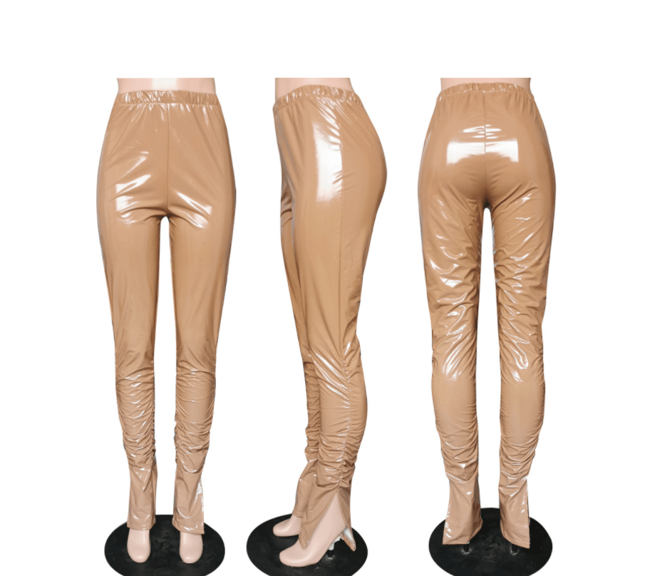 Women's Sexy Elastic Skinny PU Leather Pants or Trousers - JWHL FASHION