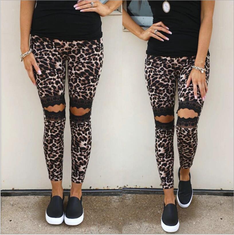 Hollow lace leopard leggings - JWHL FASHION