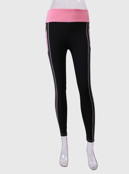 Quick-drying Gothic Color Block Leggings Fashion Ankle-length Fitness Leggings With Pocket - JWHL FASHION