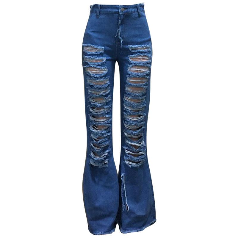 Personalized street trend flared denim pants - JWHL FASHION