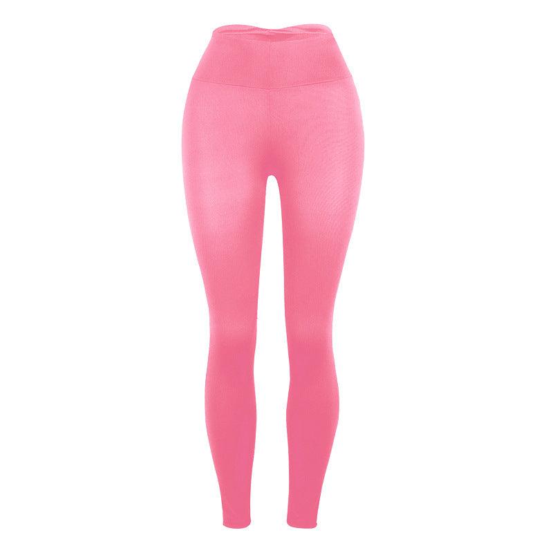 Slim-Fit Buttocks Solid Color Yoga Pants Leggings - JWHL FASHION