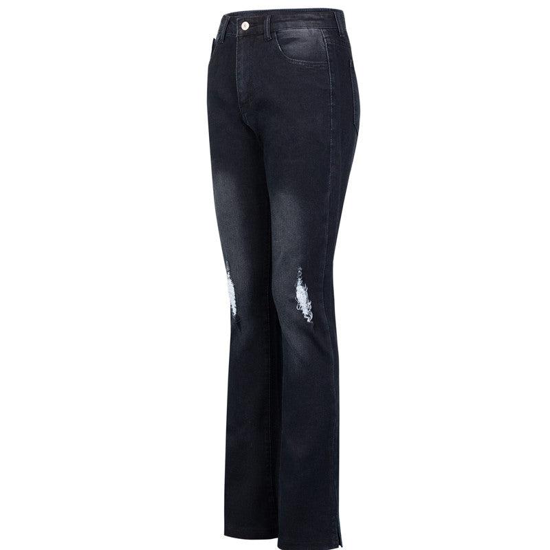 Skinny ripped flared pants - JWHL FASHION