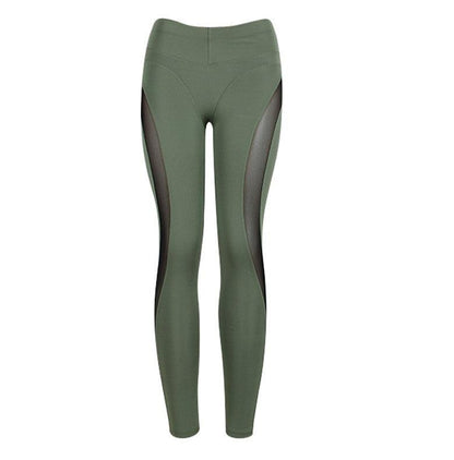 Patchwork mesh trousers, slim yoga sports trousers - JWHL FASHION