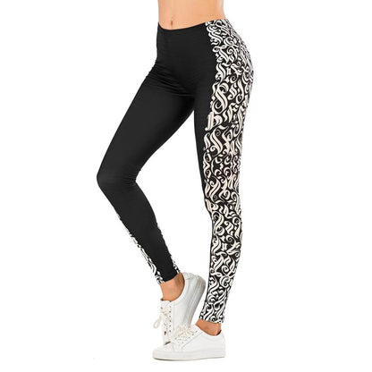 Printed yoga pants outdoor sports leggings - JWHL FASHION