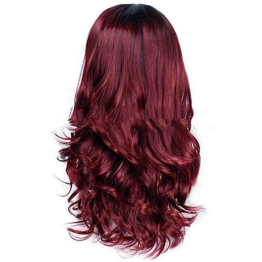 Black Burgundy Chemical Fiber Wig - JWHL FASHION