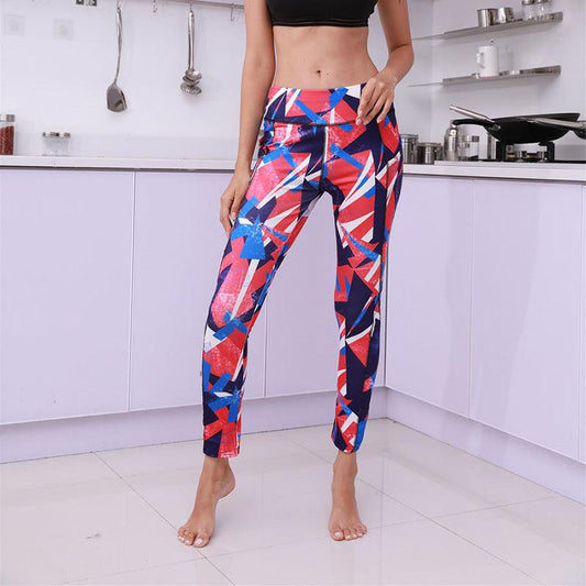 Printed Pocket Slim Leggings Women's Sports Buttocks Yoga Pants - JWHL FASHION