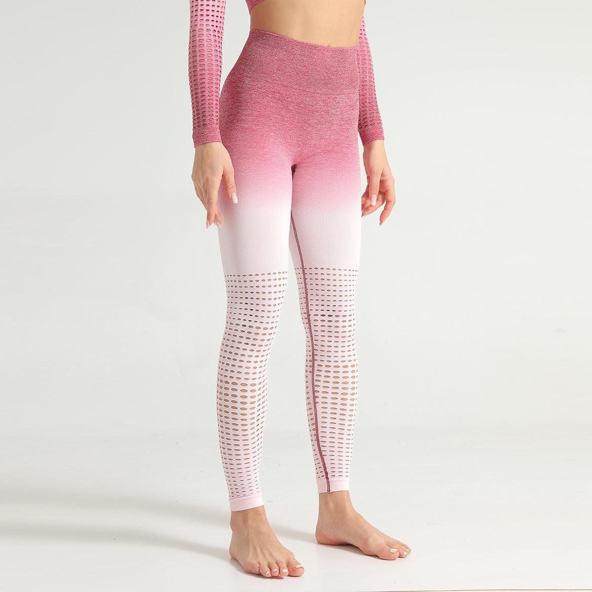 European And American Gradient Seamless Hollow Yoga Clothing Suit - JWHL FASHION