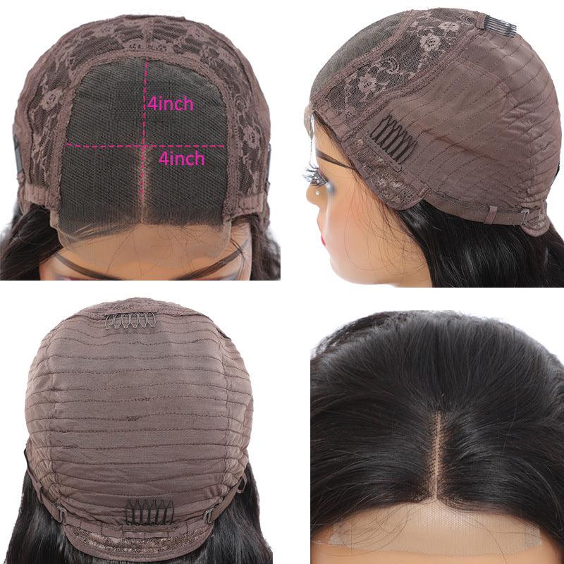 Straight Brown Lace Closure Human Hair Wig Chocolate Color - JWHL FASHION