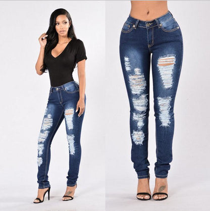 New style denim trousers with ripped jeans - JWHL FASHION