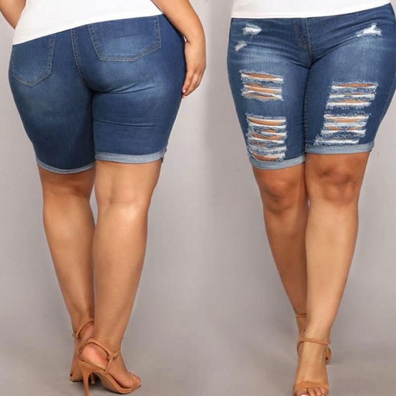 Plus Size Ripped Ladies Pants - JWHL FASHION