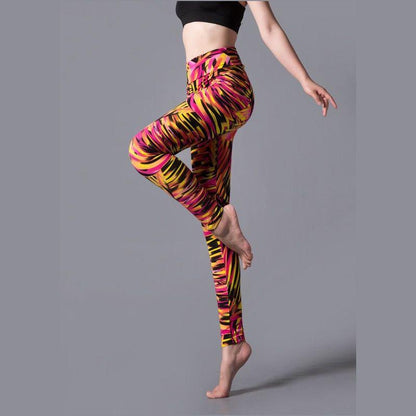 Brushed Printed High Waist Pants Yoga Leggings - JWHL FASHION