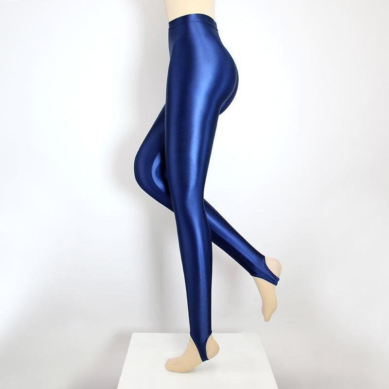 Glossy Silky Elastic Leggings Shaping Yoga Bodybuilding Leggings - JWHL FASHION