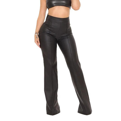 High Waist Loose Women's Faux Leather Pants or Trousers - JWHL FASHION