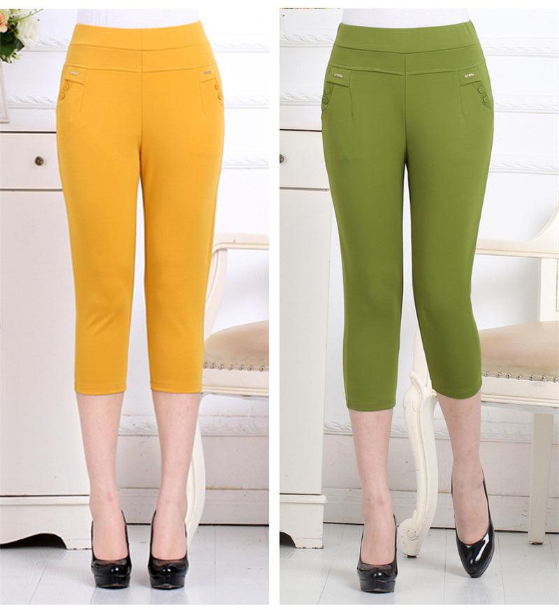 Women's Solid Color High-waist Casual Pants - JWHL FASHION