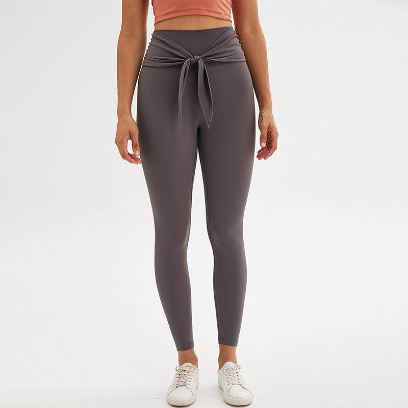 Nine-point legging yoga pants with straps - JWHL FASHION