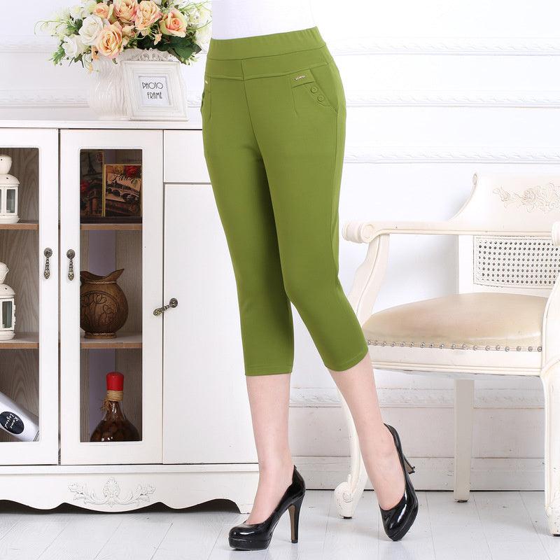 Women's Solid Color High-waist Casual Pants - JWHL FASHION