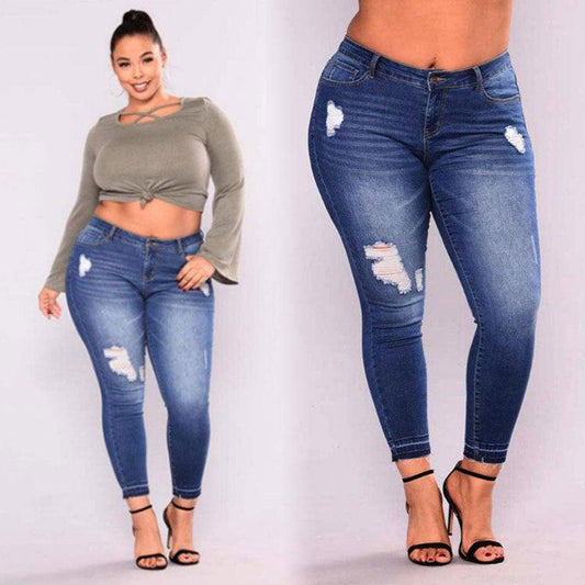 High stretch denim pants - JWHL FASHION