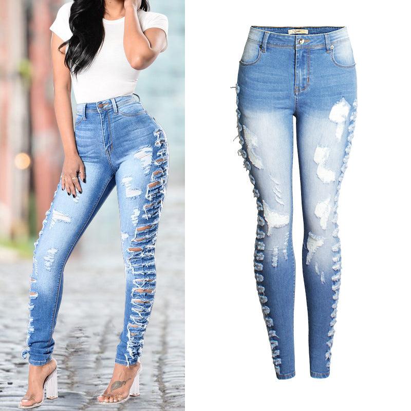 New Women's Ripped Slim Fit Stretch Jeans - JWHL FASHION