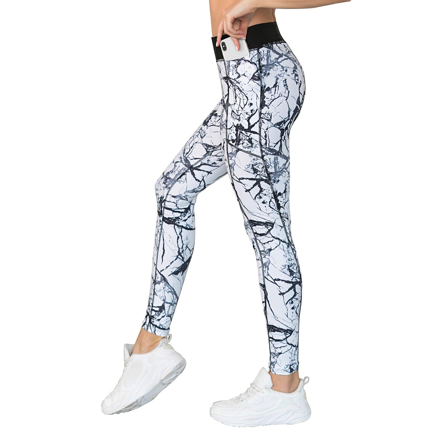 Print stitching fitness yoga pants women - JWHL FASHION