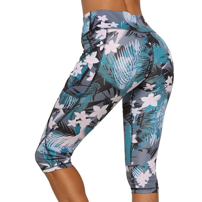 European And American Floral Print Pocket Yoga Women's Camouflage Leggings For Women - JWHL FASHION