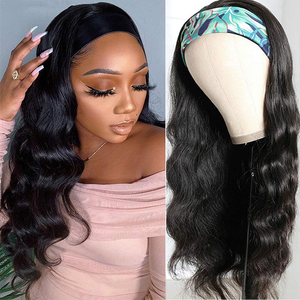 Ice Silk Headband Real Human Hair Wig - JWHL FASHION