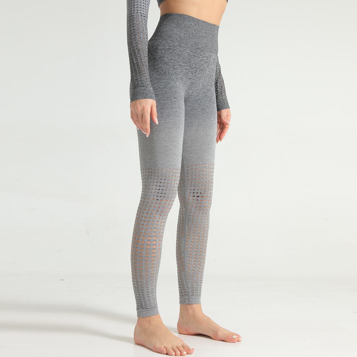 European And American Gradient Seamless Hollow Yoga Clothing Suit - JWHL FASHION