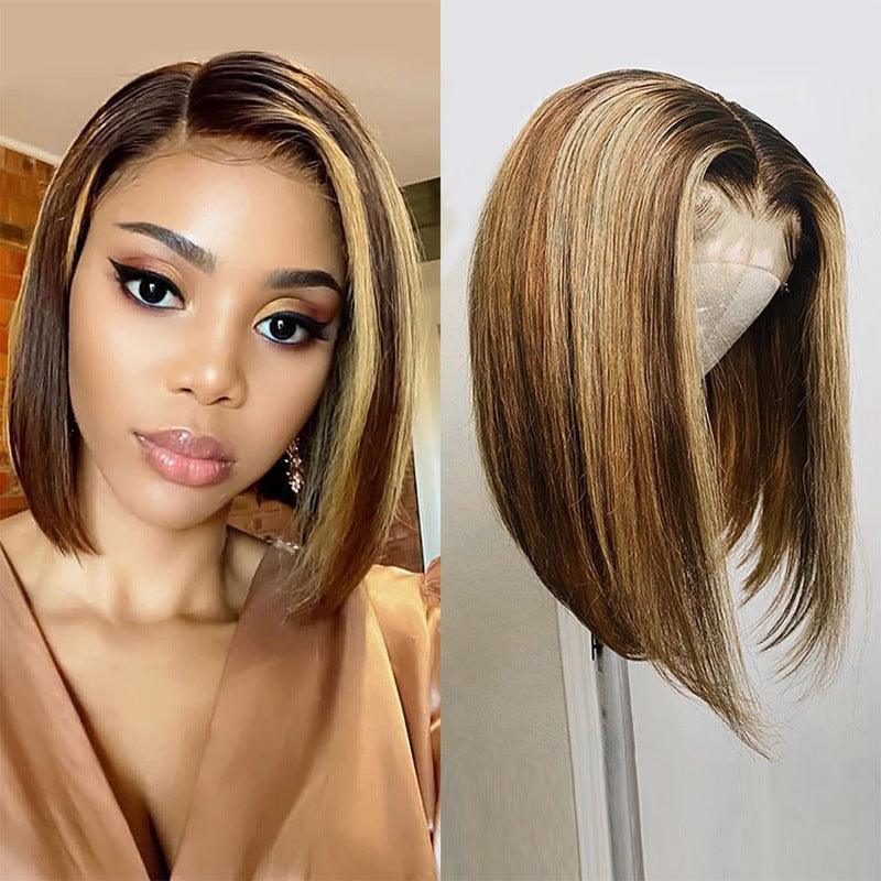 Piano Color Real Hair T Shaped Bob Human Hair Wig - JWHL FASHION