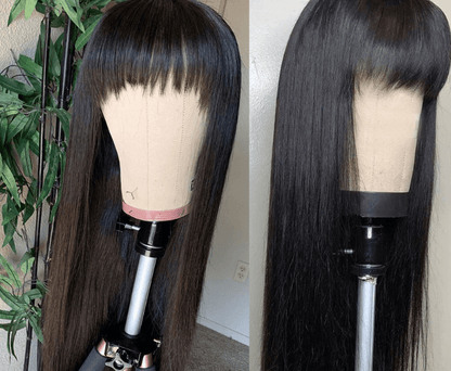 Real Human Hair Wig, Straightening Mechanism Headgear - JWHL FASHION