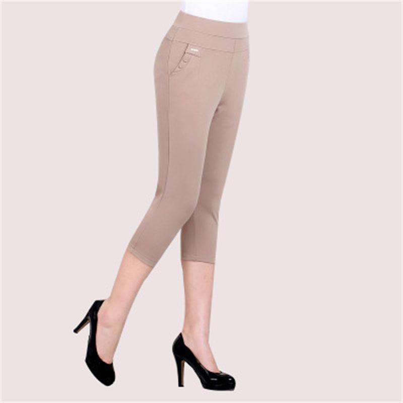 Women's Solid Color High-waist Casual Pants - JWHL FASHION