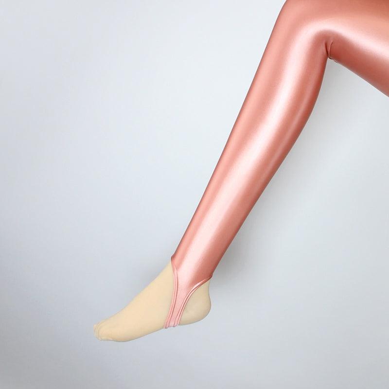 Glossy Silky Elastic Leggings Shaping Yoga Bodybuilding Leggings - JWHL FASHION