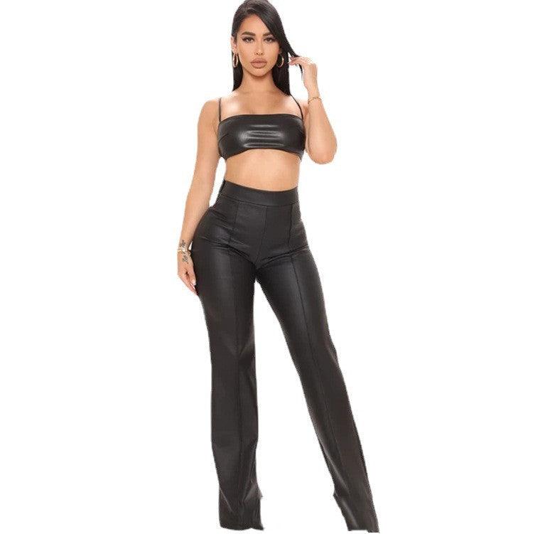 High Waist Loose Women's Faux Leather Pants or Trousers - JWHL FASHION